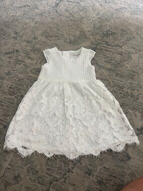 LOFT White Lace Girls Dress - Cap Sleeve Formal Dress